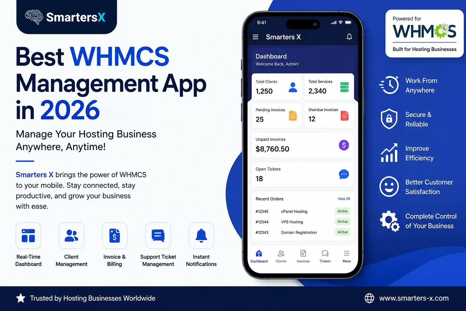 Best WHMCS Management App in 2026: Why Smarters X Leads the Way